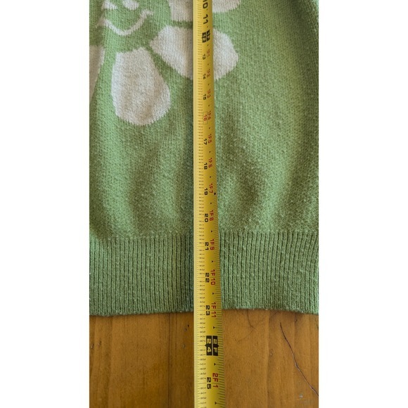 Witty Fox Smiley Face Sweater Trendy Knit Pullover Green‎ XS - Picture 5 of 8